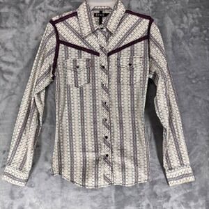 Cruel Girl Womens Long Sleeve Western Snap Shirt Size S Pearl Snap Print